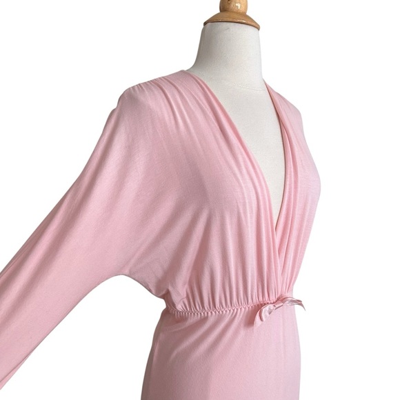 I. MAGNIN Vintage 1970s Pink Modal Maxi Night Dress – Loungewear Glam Size Small - Picture 5 of 16